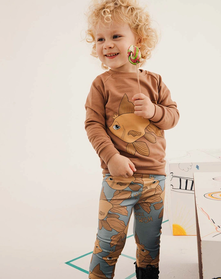 Sweatshirt GOLDFISH AOP in brown