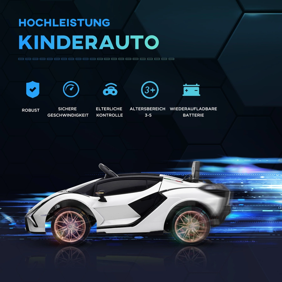 HOMCOM Kinder Elektroauto mit Fernbedienung weiß