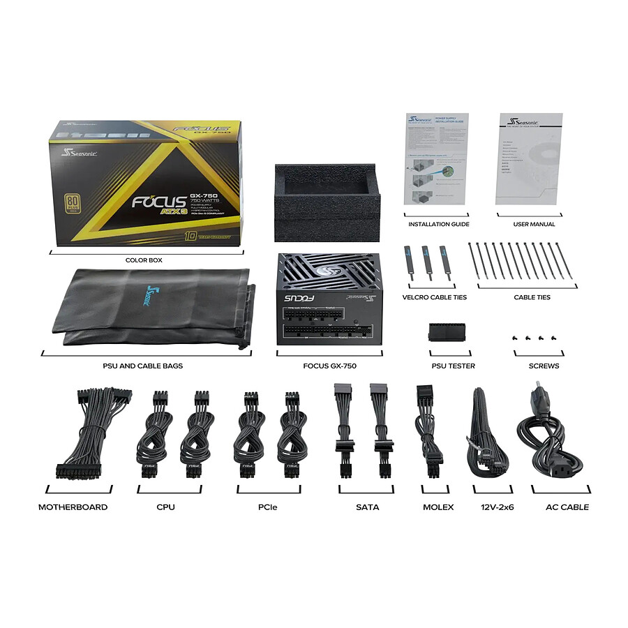 Seasonic FOCUS GX-750 ATX 3 (2024) - Noir