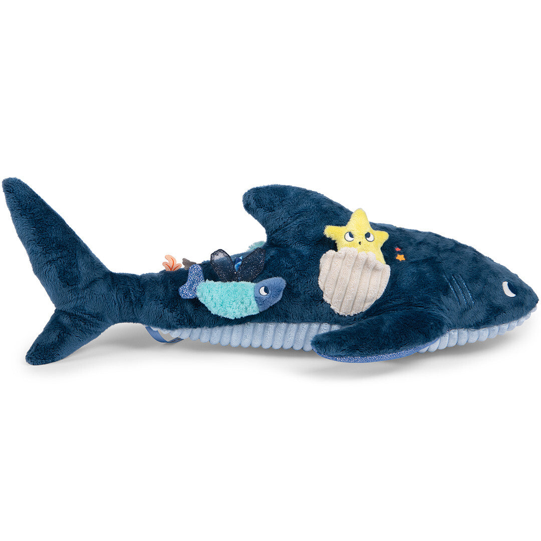 Moulin roty activiteitenknuffel haai - 58 cm
