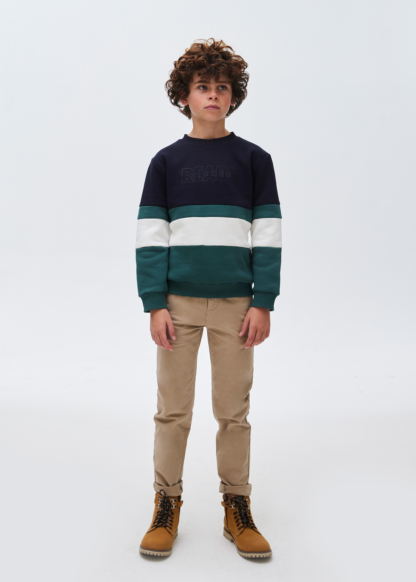 Moletom infantil com blocos de cores