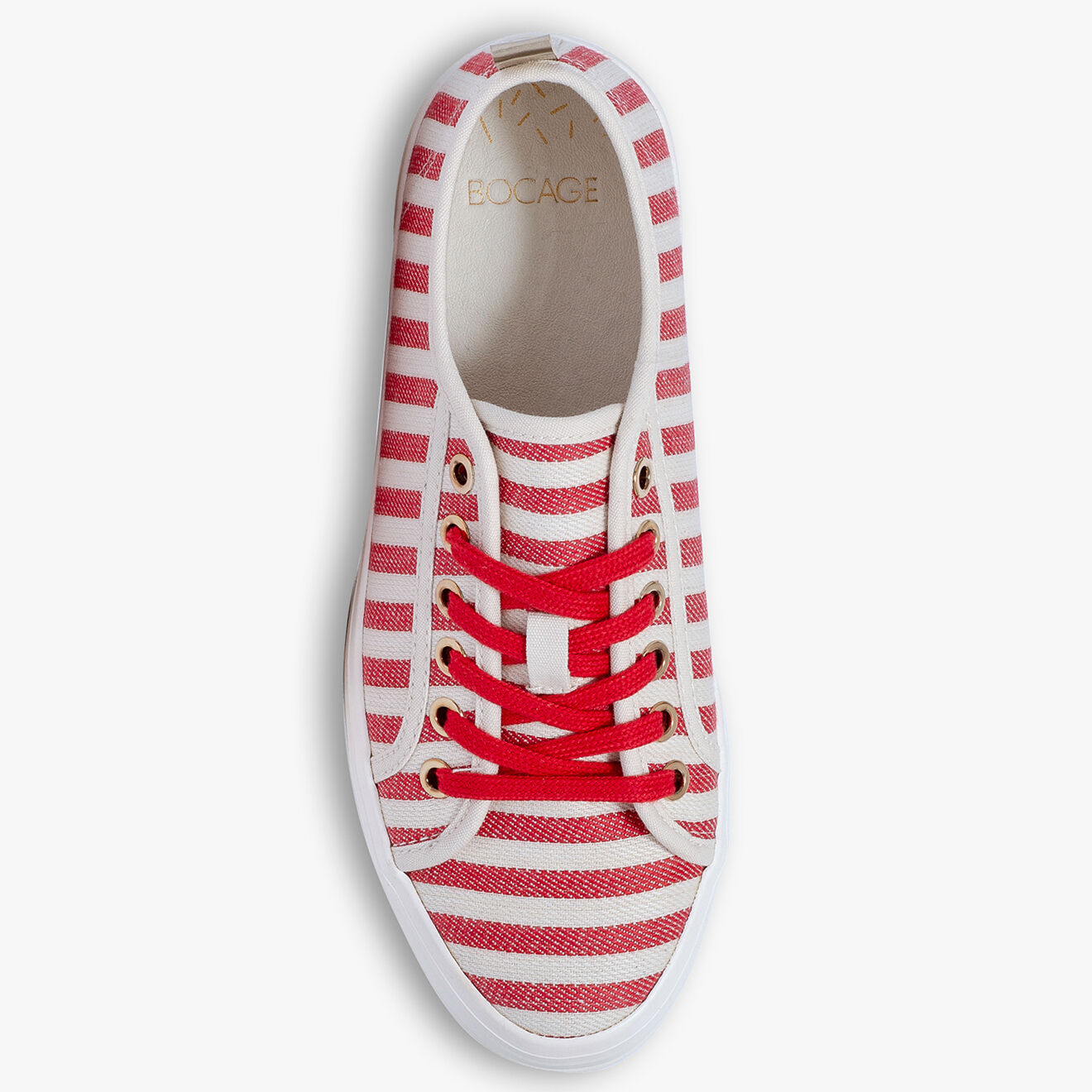 Bocage Sneakers Laurier rayées rouge/blanc