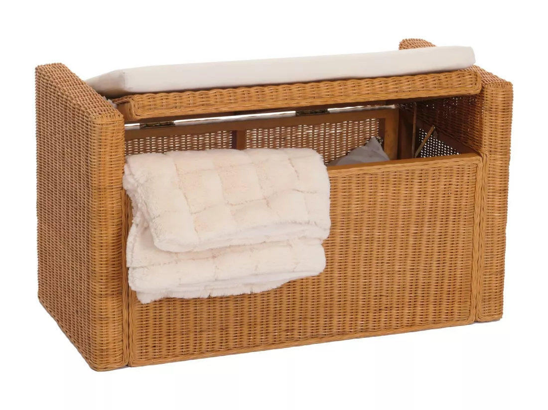 Coffre de rangement Genua Rattan, doré