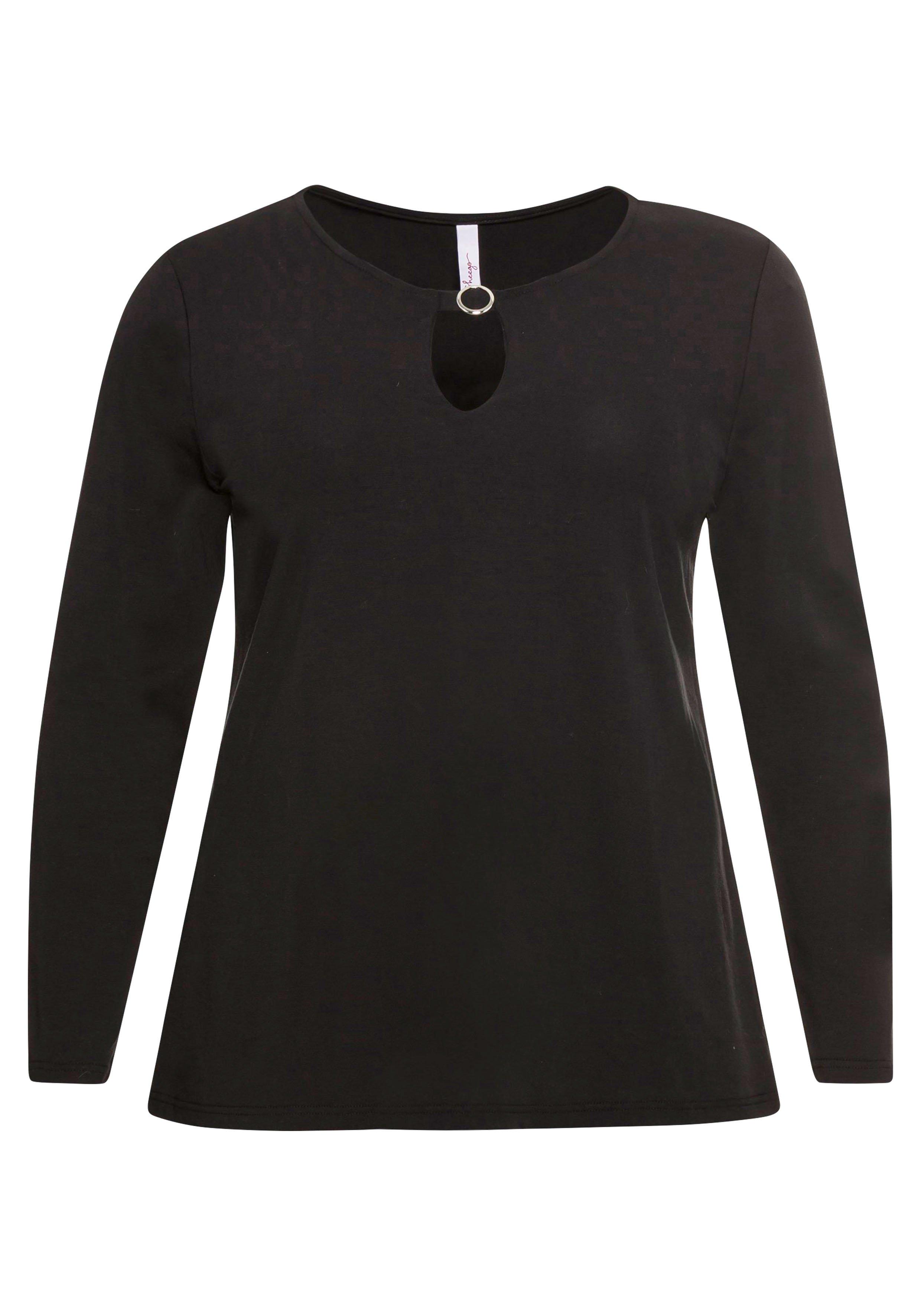 Langarmshirt mit Cut-out und Zierschnalle