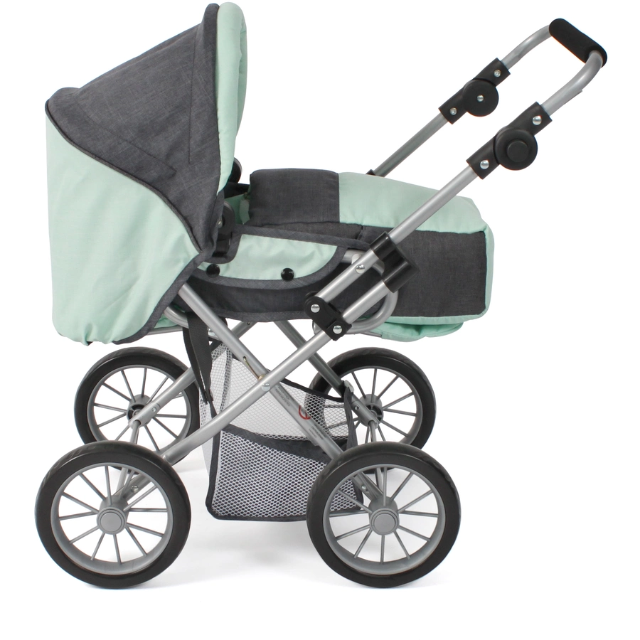 BAYER CHIC 2000 Kombi-Puppenwagen LENI Melange anthrazit-mint