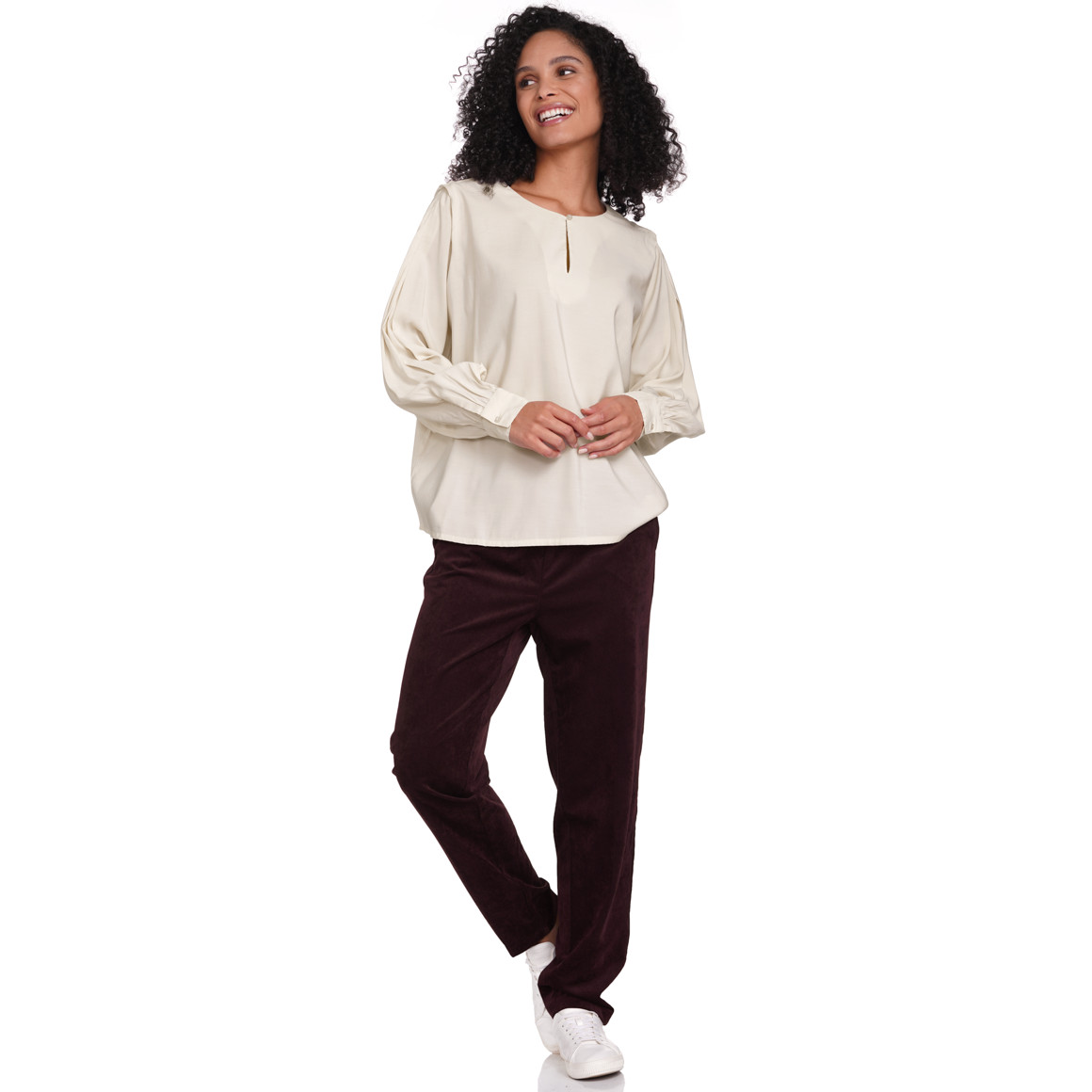 Gina Benotti Damen Bluse mit Cut-Out beige