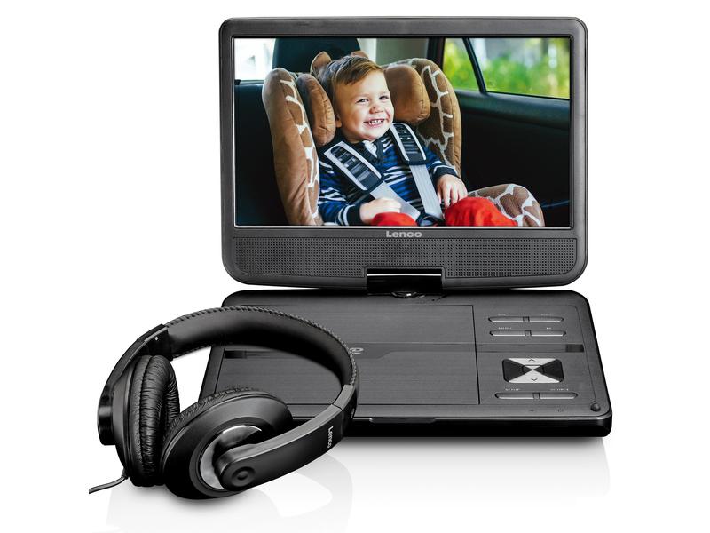 Lenco Portabler DVD Player DVP-1010BK Kompakter DVD-Spieler mit einem 10-Zoll-Bildschirm