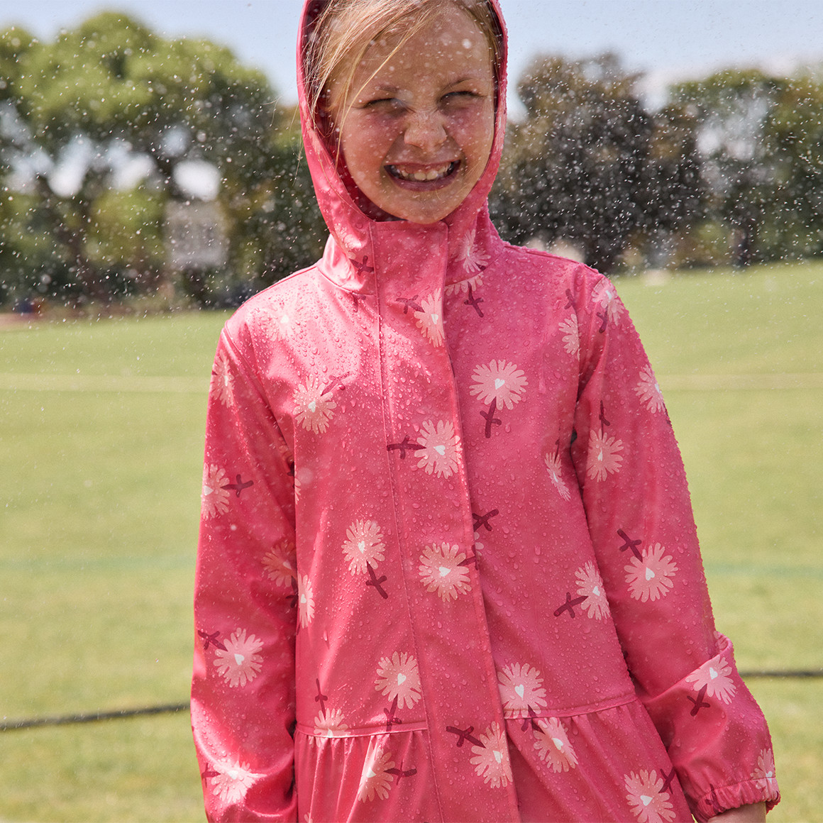 Topolino Mädchen Regenjacke mit Blumen-Allover pink