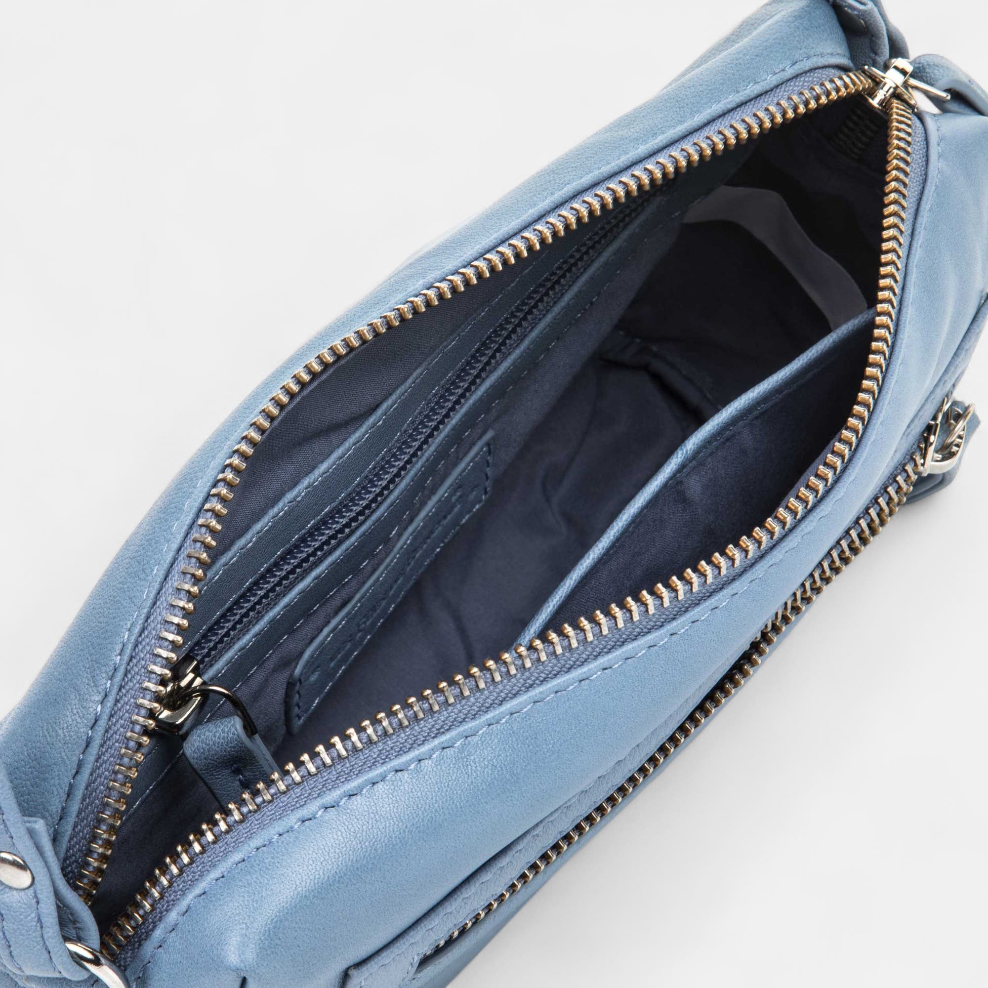 Sac bandoulière en cuir jeans