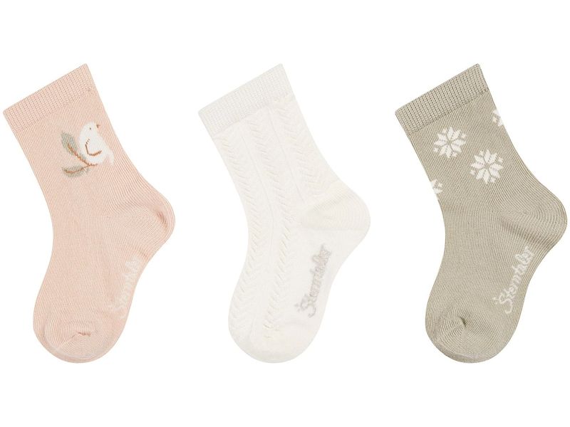 Sterntaler Socken 3er Set Vogel Zartrosa Gr. 27-30 Socken für Kinder
