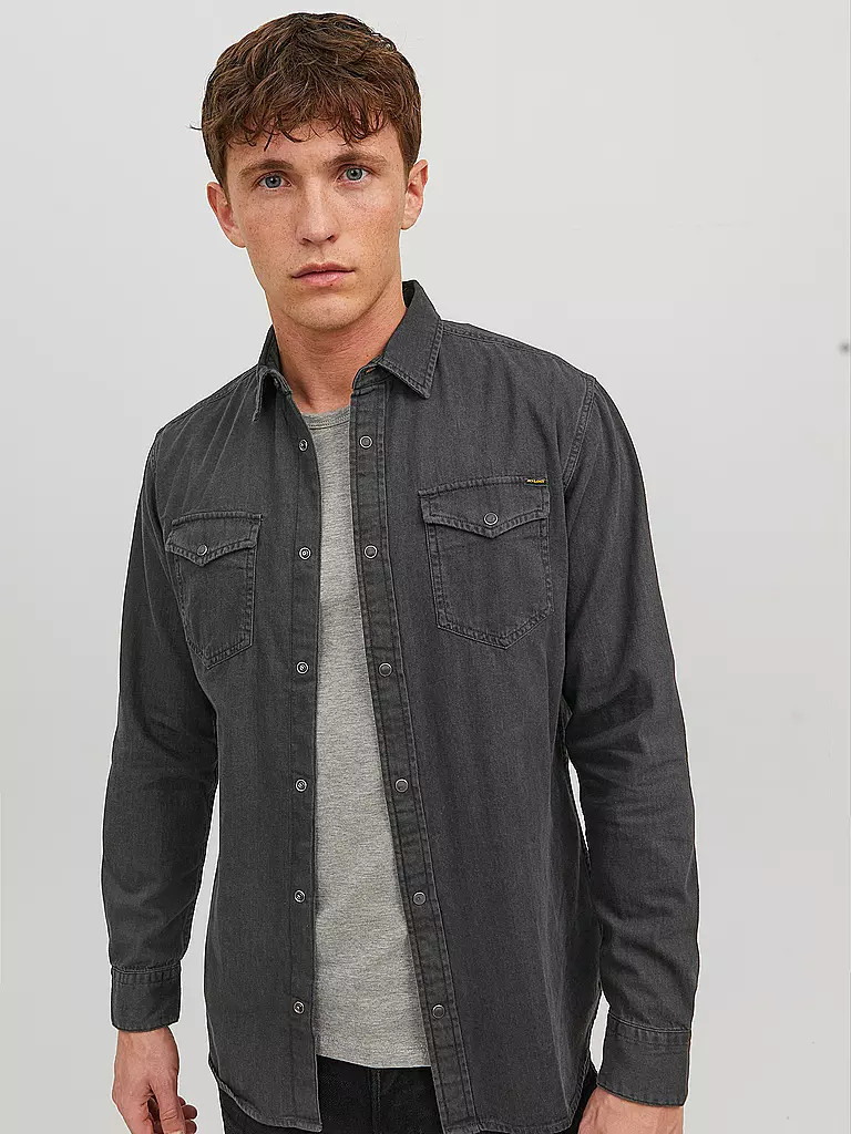 JACK & JONES Jeanshemd Slim Fit Jjesheridan schwarz