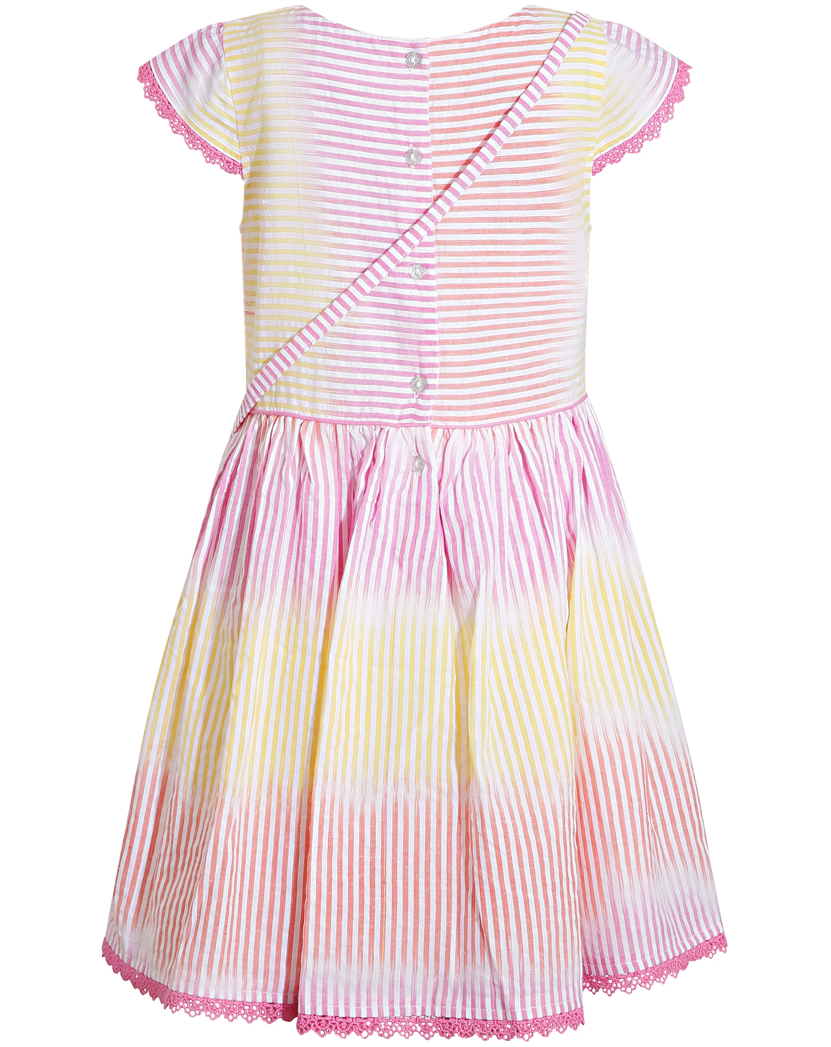 Kurzarm-Kleid SUMMER STRIPES mit Tasche in light pink