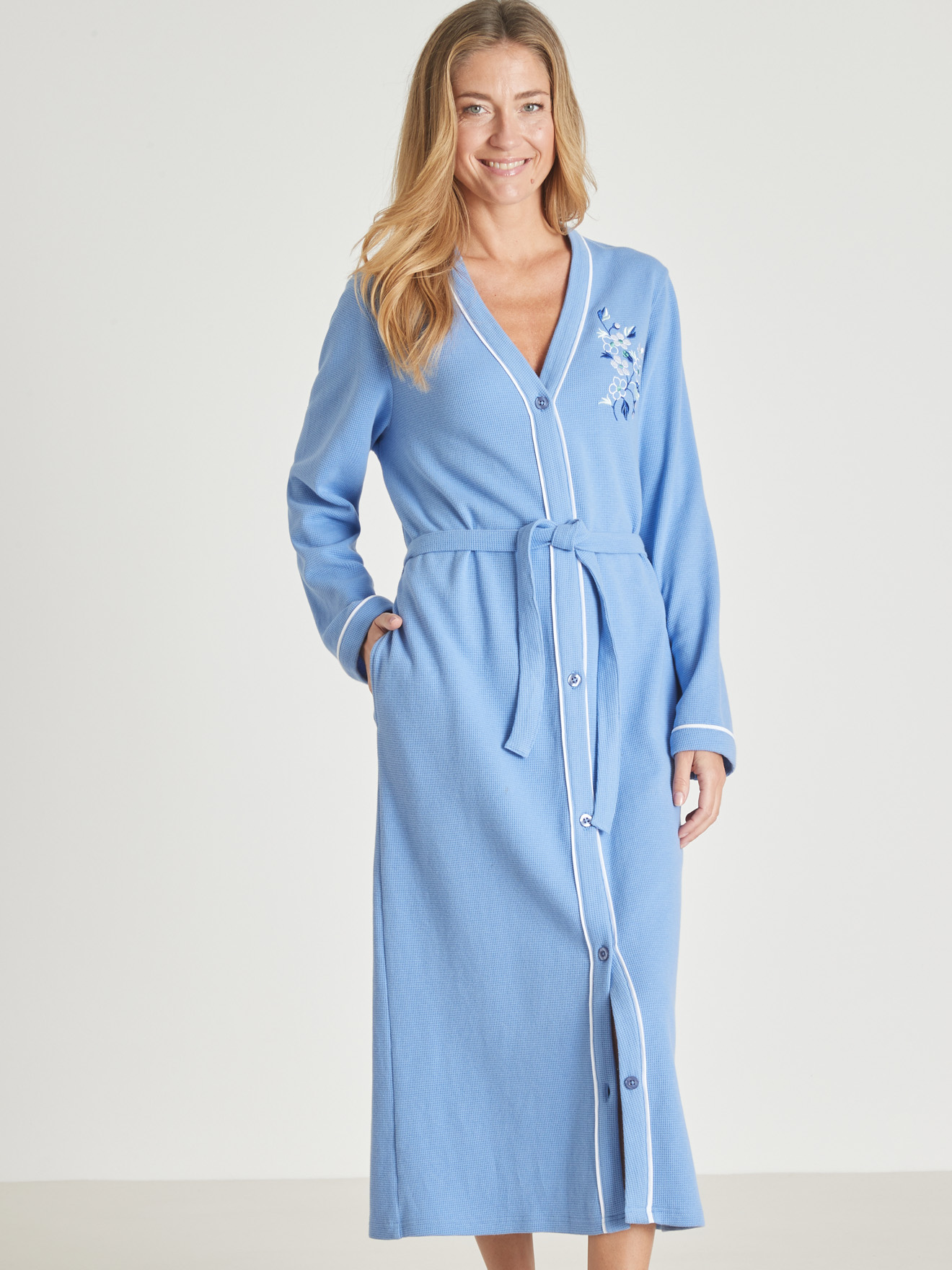 Peignoir en maille nid d'abeille