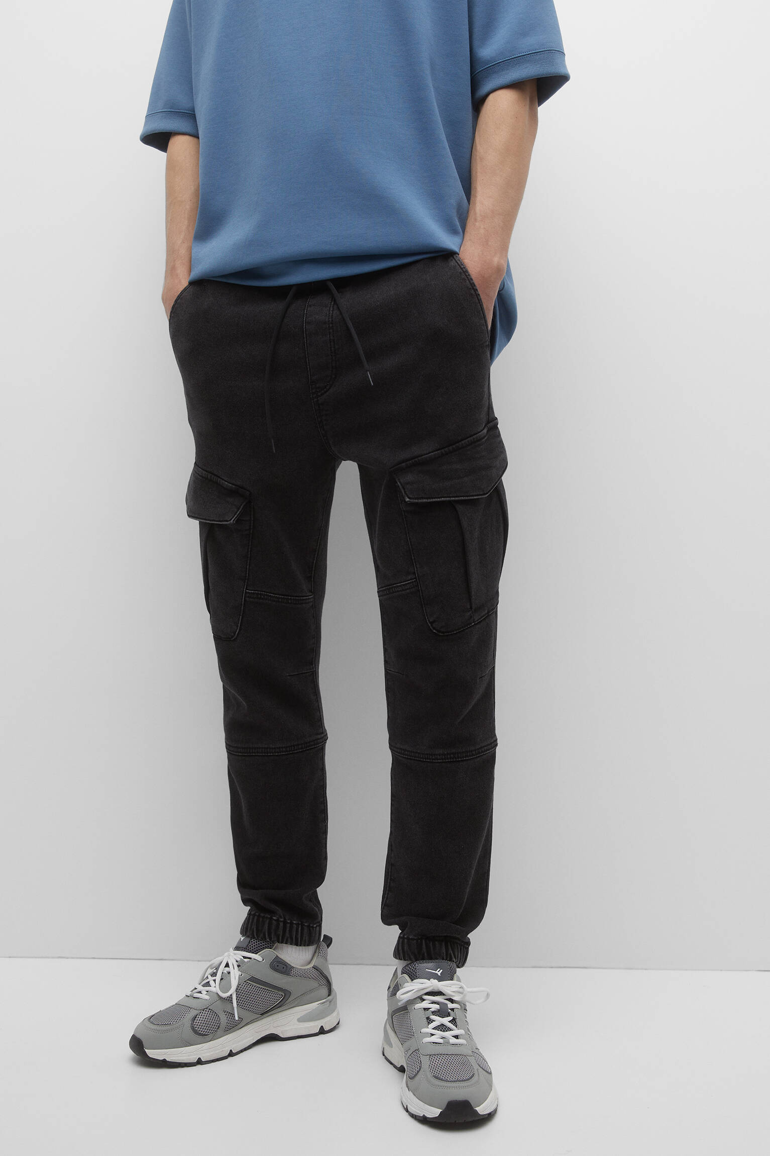 CALÇA CARGO JEANS - NEG-DELAV