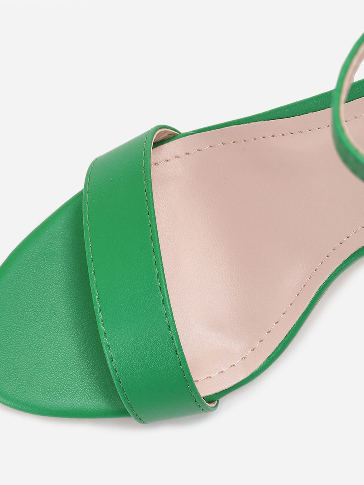 Sandales à bride et talon carrés- Vert