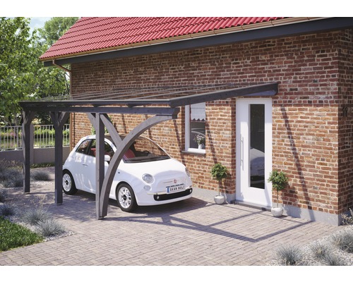 SKAN HOLZ Eifel enkele carport inclusief 1 inrijboog, paalankers 300 x 541 cm leigrijs