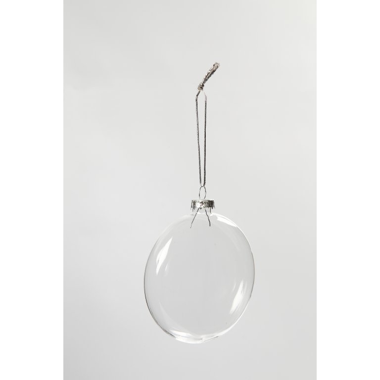 Glas Weihnachtsanhänger flach, farblos