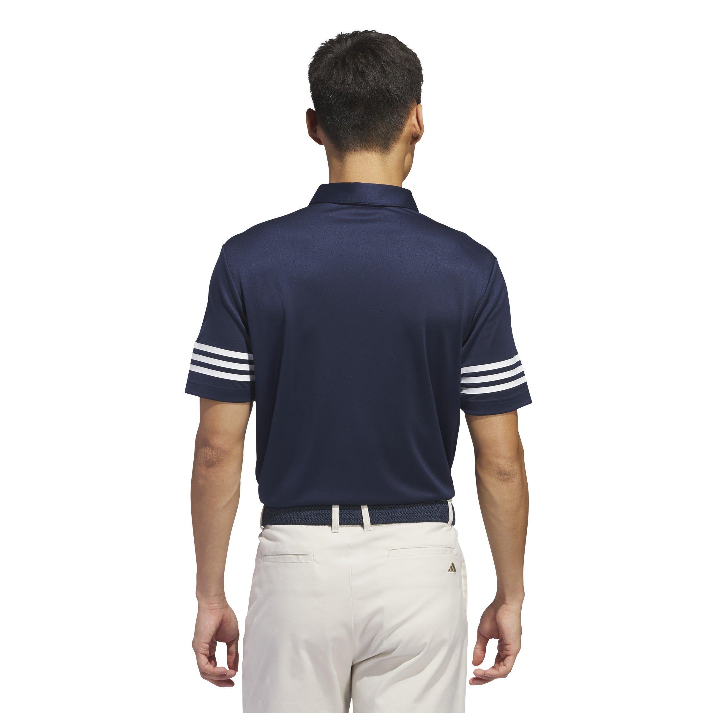 adidas 3 Stripe Polo Shirt Mens