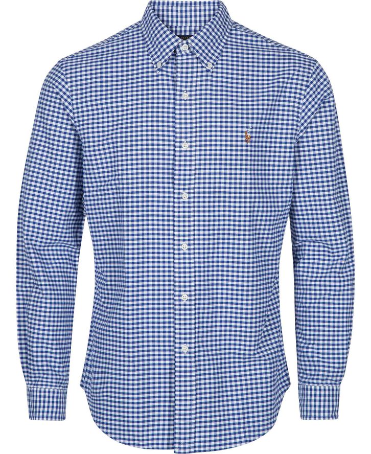 Polo Ralph Lauren Slim Fit Oxford Sport Shirt Blå/hvid/ternet