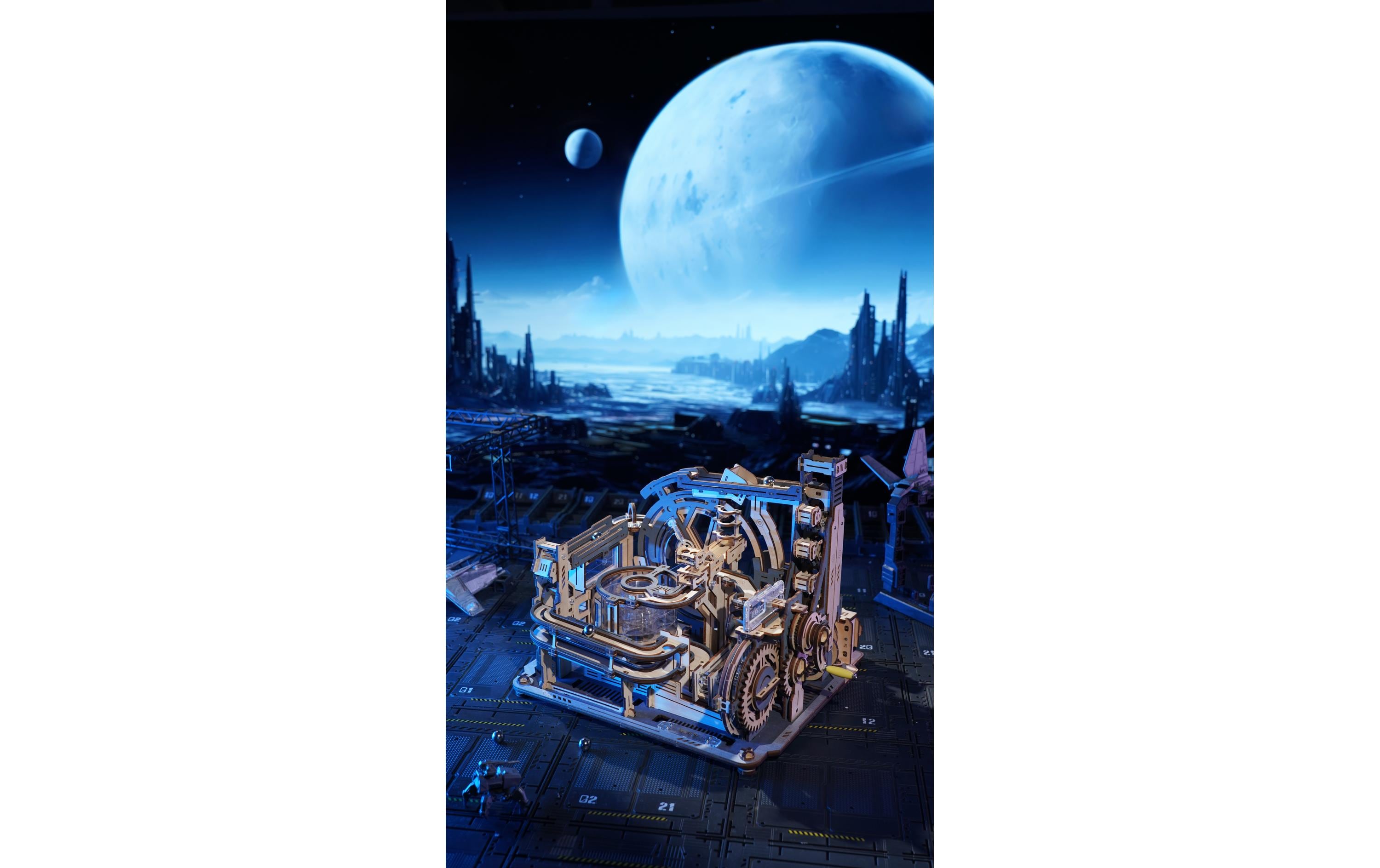 Bausatz Marble Spaceport 472-teilig3D-Puzzle aus lasergeschnittenen Holzteilen