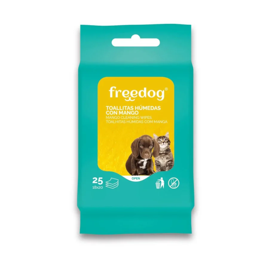 Lenços umedecidos Freedog com cabo para cães e gatos