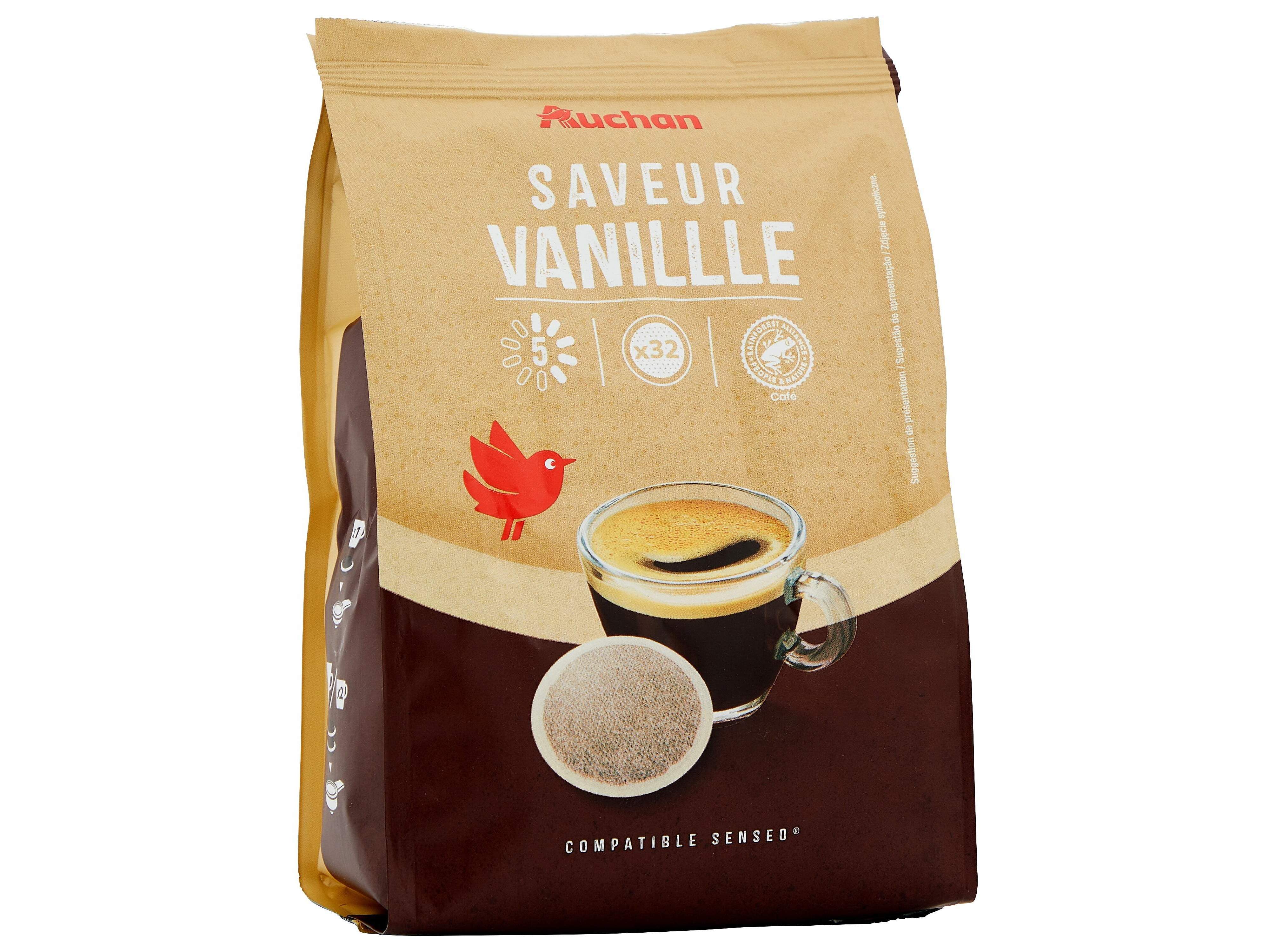 CAFÉ PASTILHAS SENSEO AUCHAN BAUNILHA INT.5 32UN