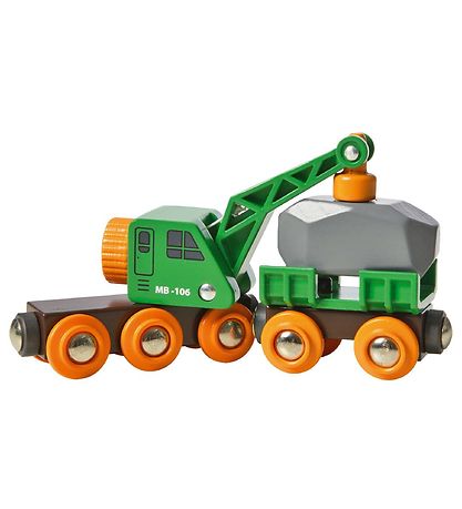 BRIO WoRød Togvogn m. Kran -  Grøn 33698