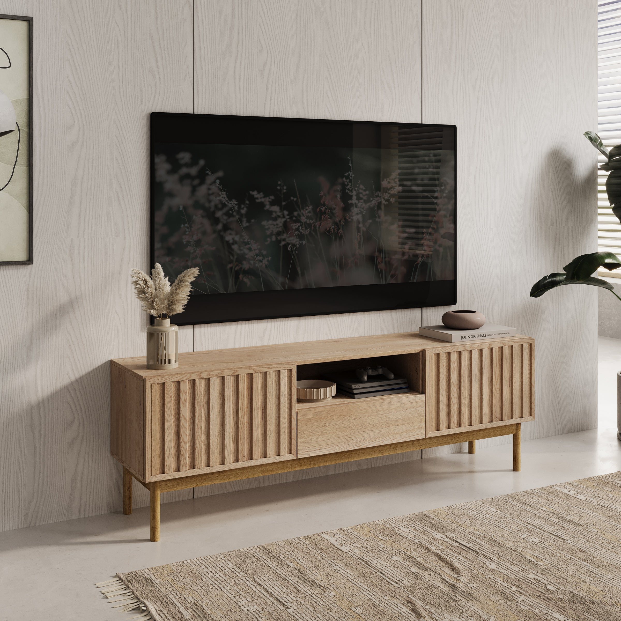 Meubella - TV-Meubel Storm - Eiken - 159 cm