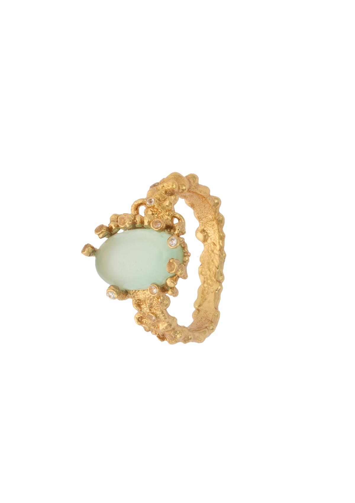 House of Vincent  Delusive truth ring - chalcedony, forgyldt