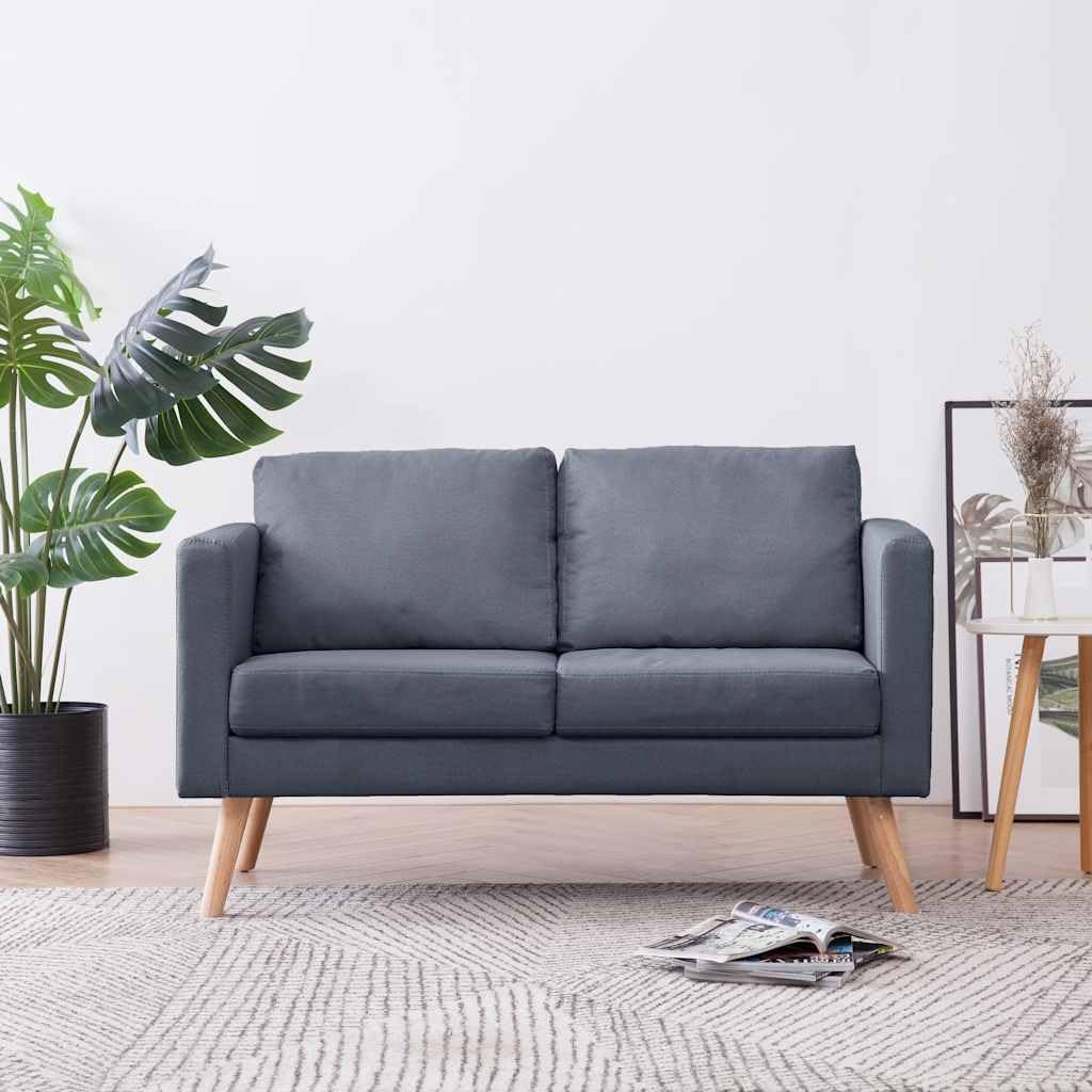 Sofa 2-Sitzer Stoff Dunkelgrausku-242220