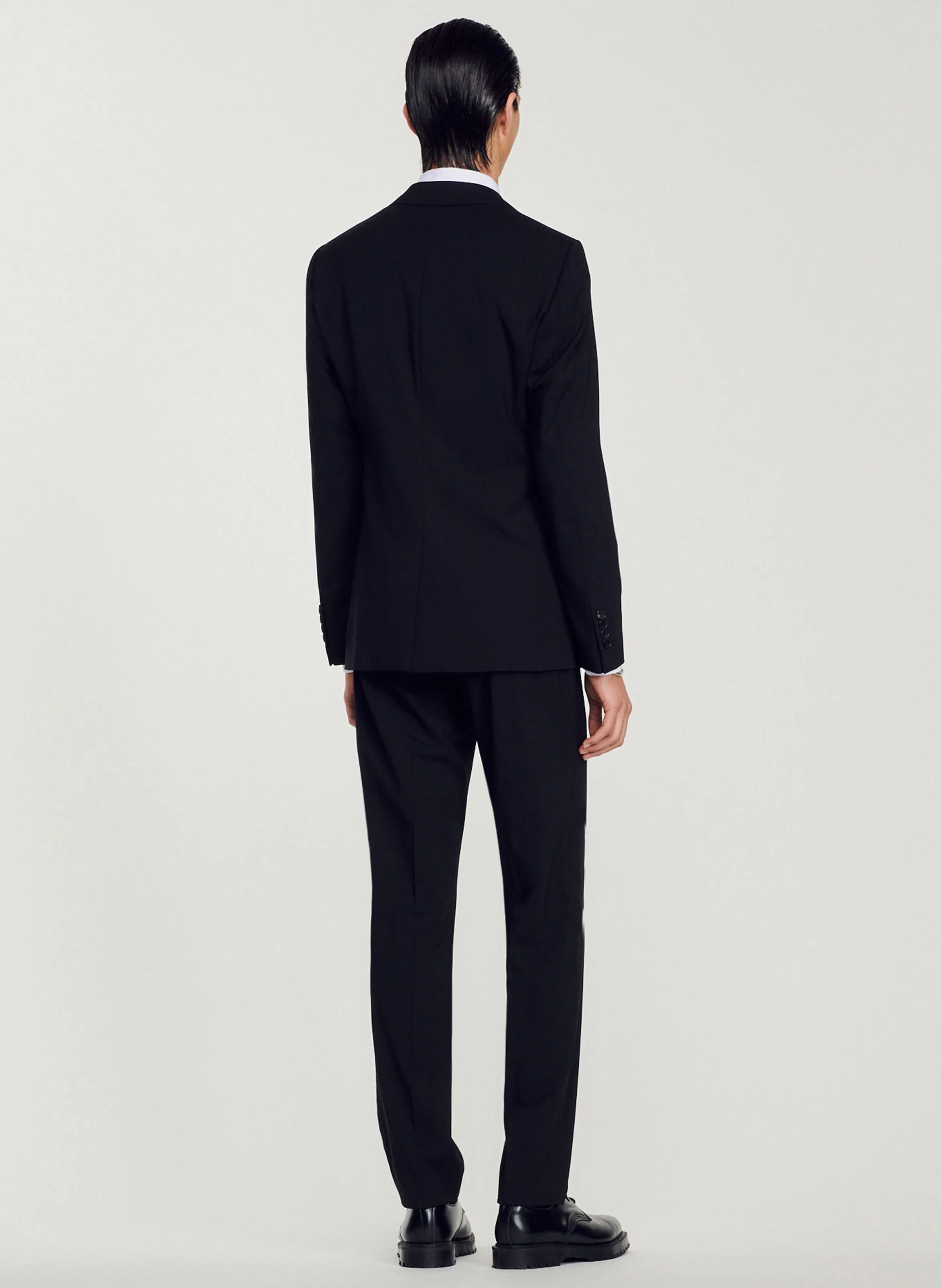 Veste de tailleur en laine mélangée| Noir