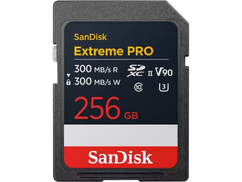 SanDisk SDXC-Karte Extreme PRO UHS-II 256 GB High-Speed-Speicherkarte für 4K- und 8K-Videos und Serienbildaufnahmen, robust und ideal für professionelle Anwendungen