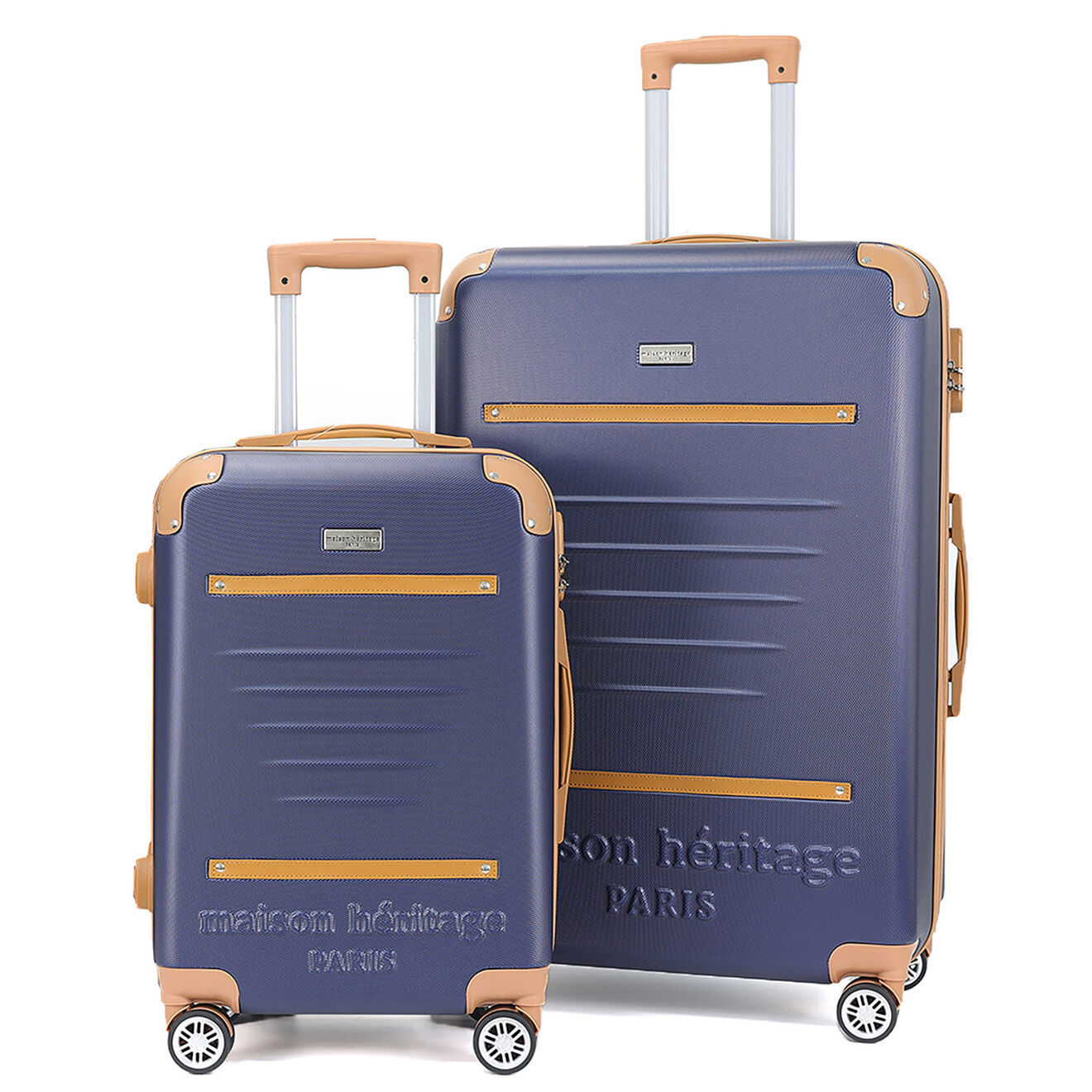 Maison Héritage 2 Valises 4 roues doubles Trocadéro 55/75 cm bleu marine
