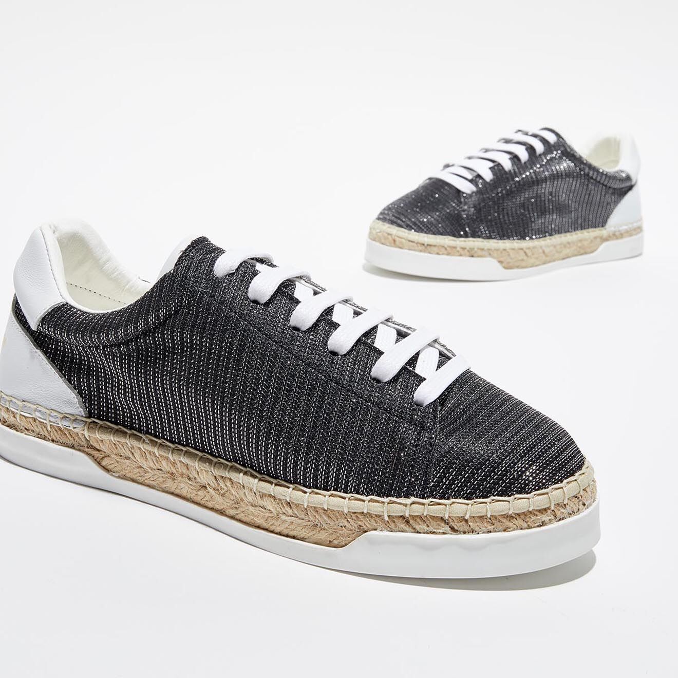 Canal Saint Martin Baskets espadrilles en Lurex Lancry noires