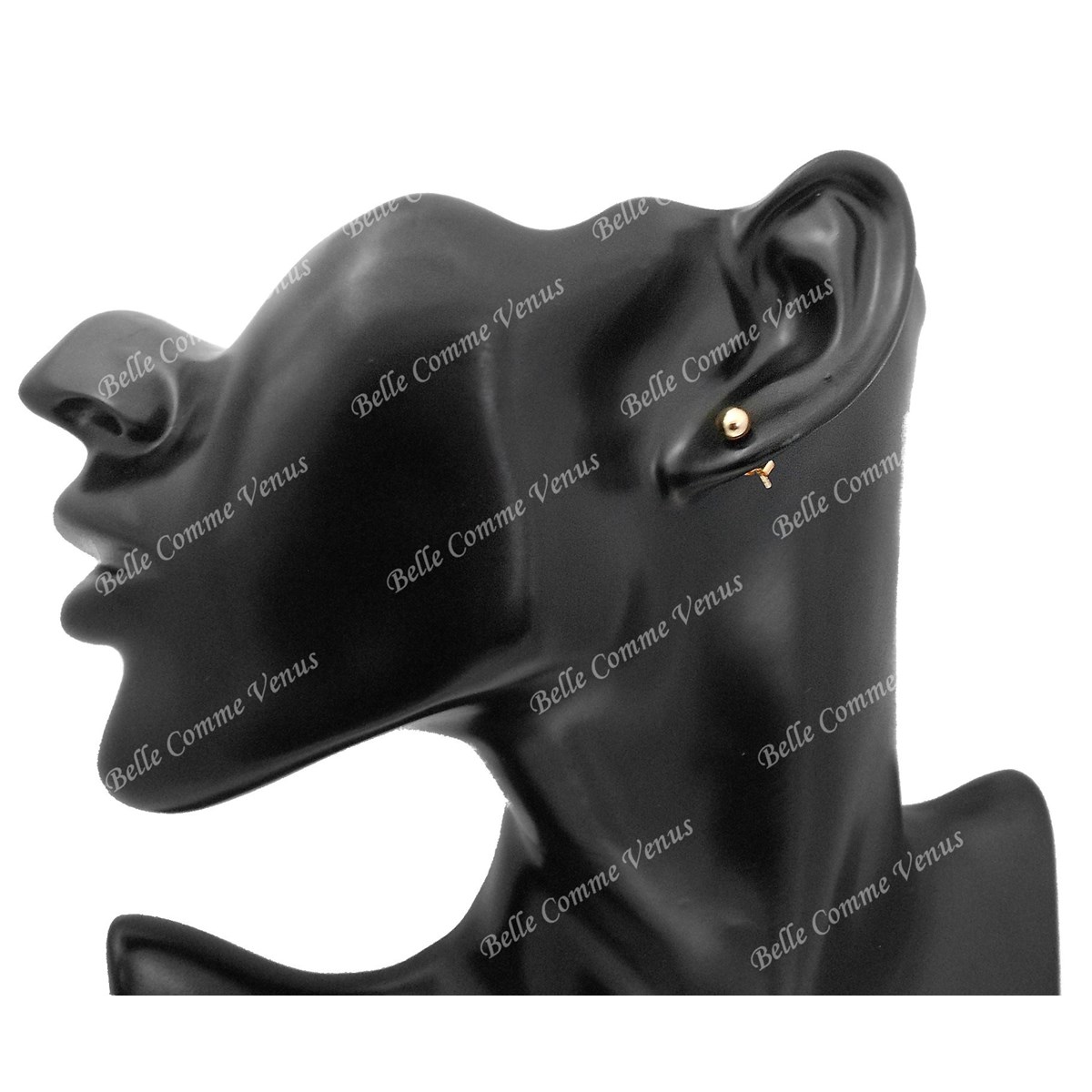 Boucles d'oreilles puce boule Plaqué OR 750 3 microns