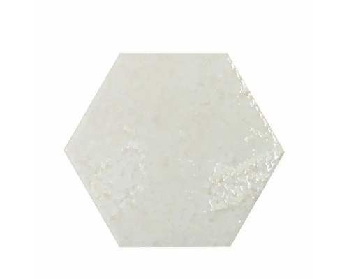 Steengoed hexagonale tegel Alma 13 x 15 cm wit glanzend
