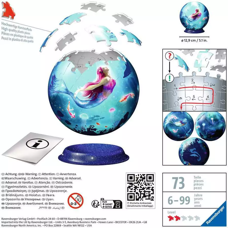 Ravensburger Puzzle-Ball Bezaubernde Meerjungfrauen bunt