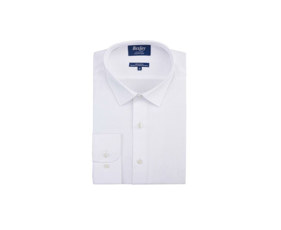 Chemise slim blanche coton popeline - LOUIS CLASSIC SLIM