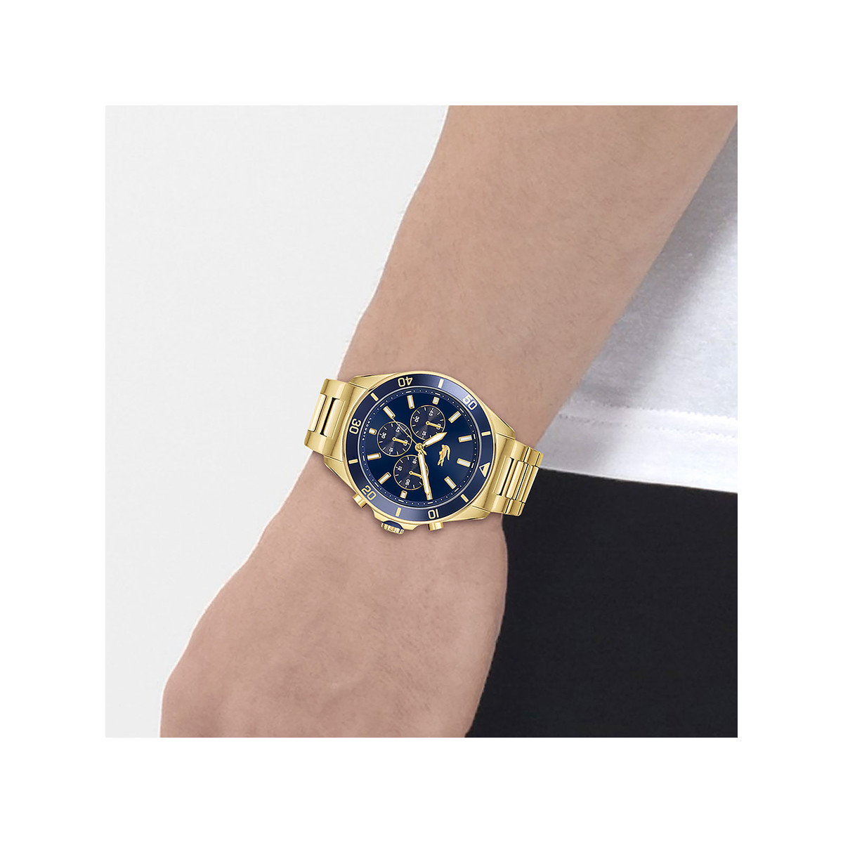 Montre LACOSTE Homme Chrono acier doré jaune