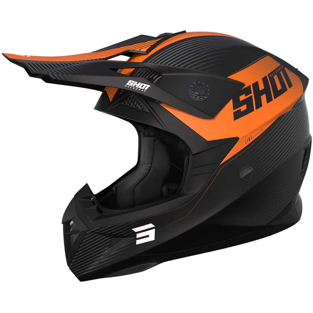 Shot - Casque Pulse Line Noir Mat / Orange fluo