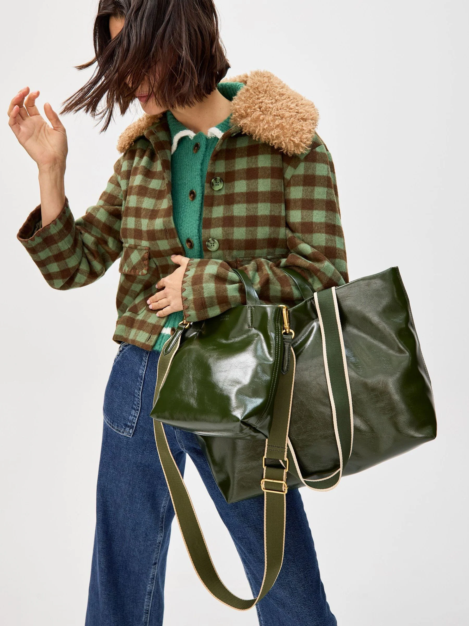Oliver Bonas Mia Patent Mini Tote Cross-Body Bag