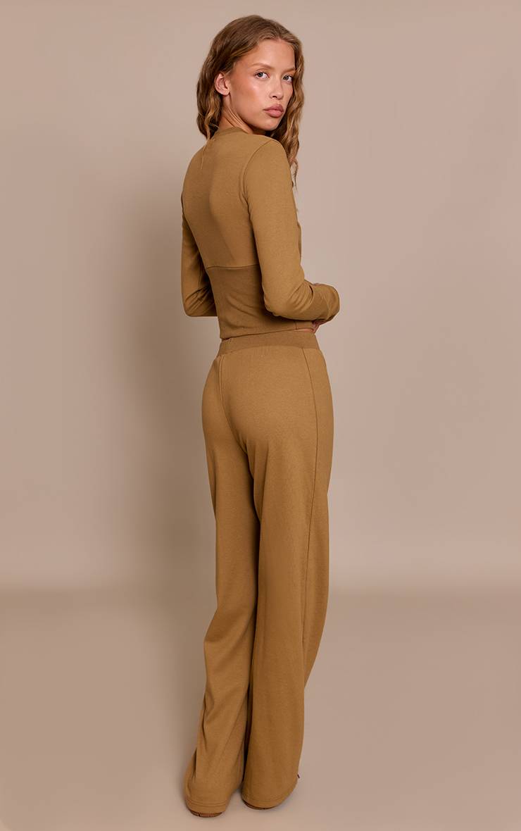 Taupe Pantalon Large Super Doux Ensemble Coordonné