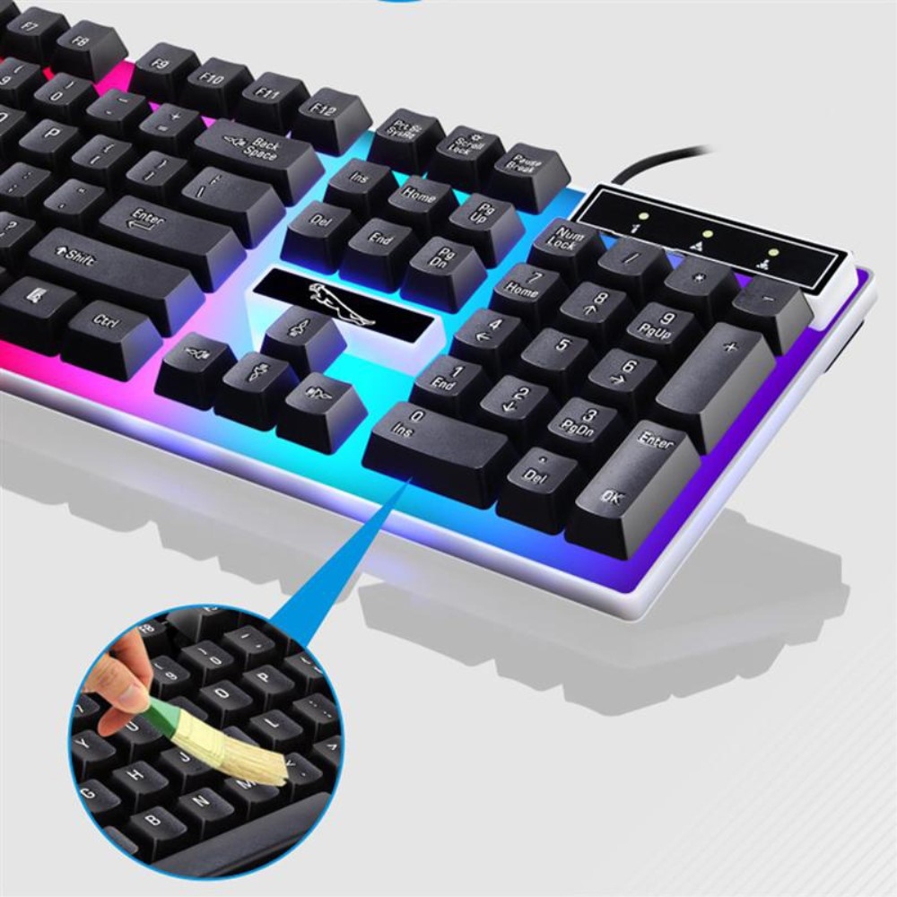 Mechanische Gaming Tastatur mit Hintergrundbeleuchtung (QWERTY)   USB Maus - Schwarz