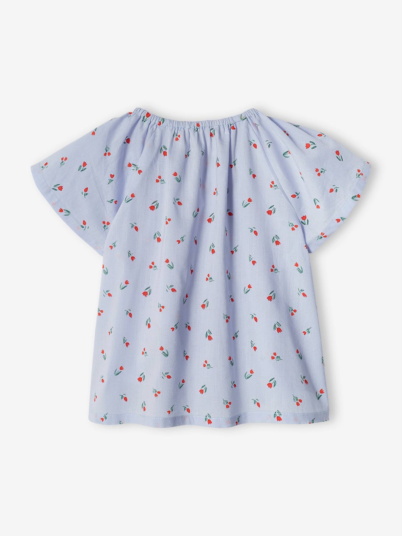 Blusa infantil amarelo-clara com mangas borboleta.