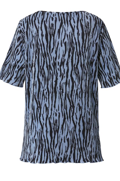 Plisseeshirt mit farbharmonischem Allover Print