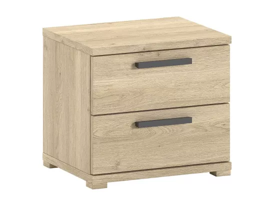 MARCO - Chambre Enfant Lit 90x200cm + Chevet + Armoire 2 Portes Aspect Chêne