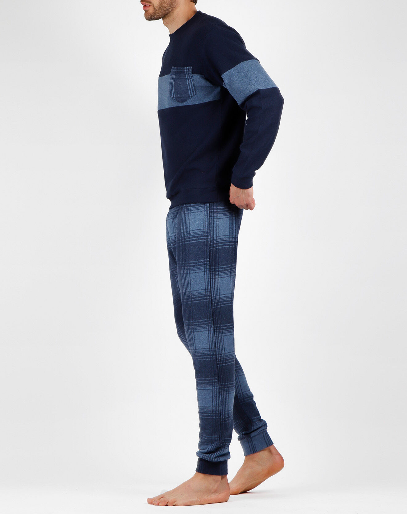 Admas Pyjama T-Shirt Manches Longues & Pantalon bleu