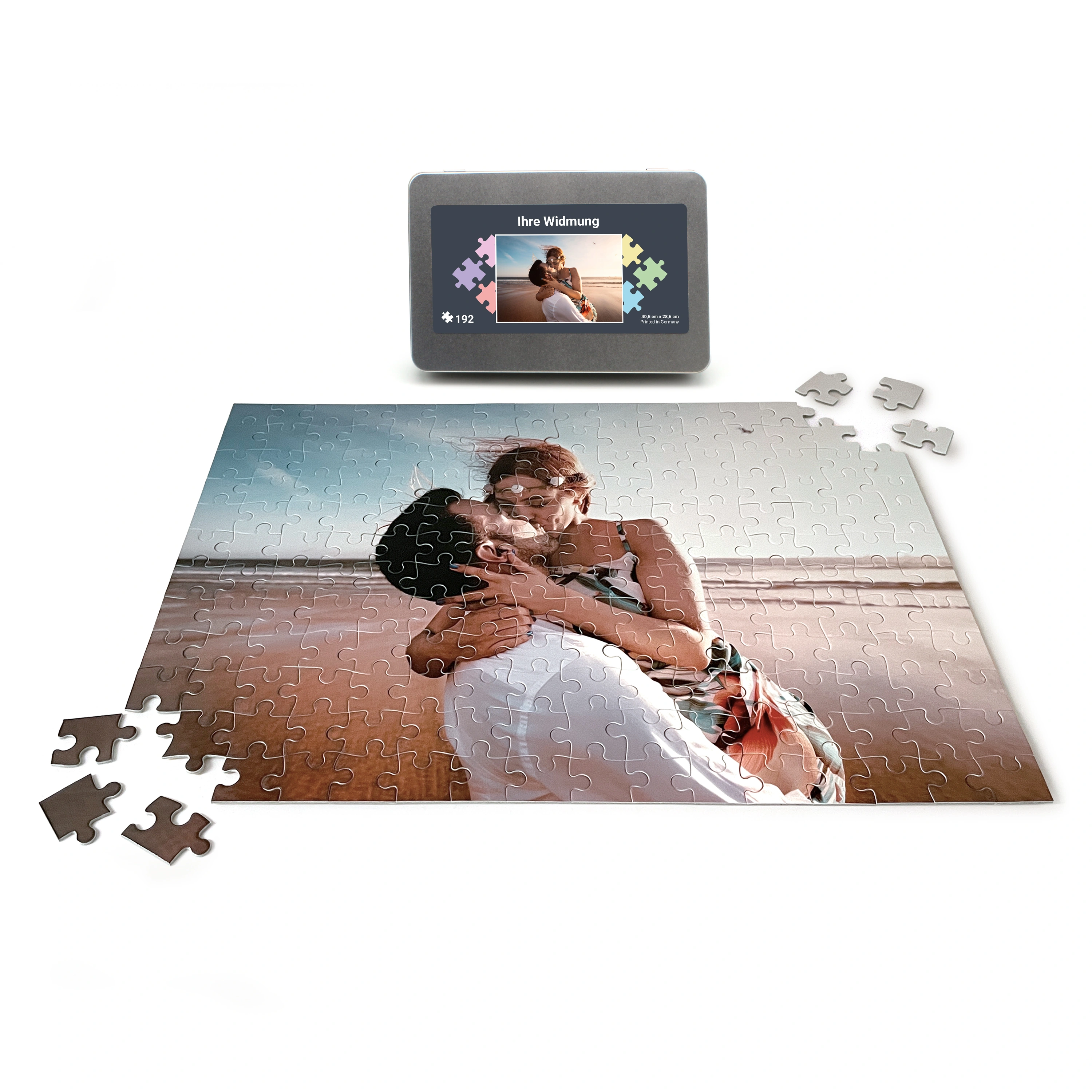 Puzzle mit Foto bedrucken, in Metall-Box (Anzahl-Teile: 192)