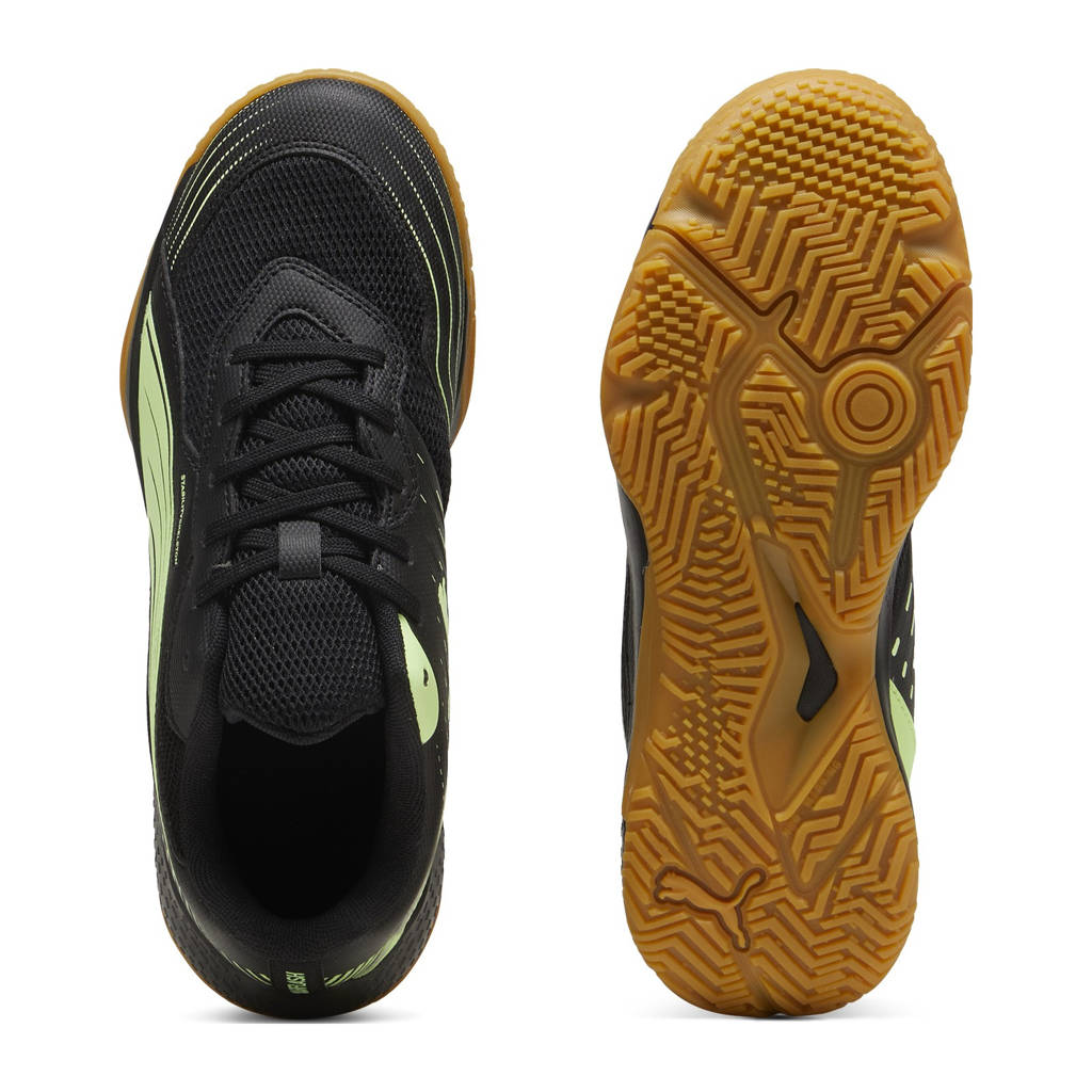 Puma Solarflash IIIjunior zaalvoetbalshcoenen zwart/felgroen