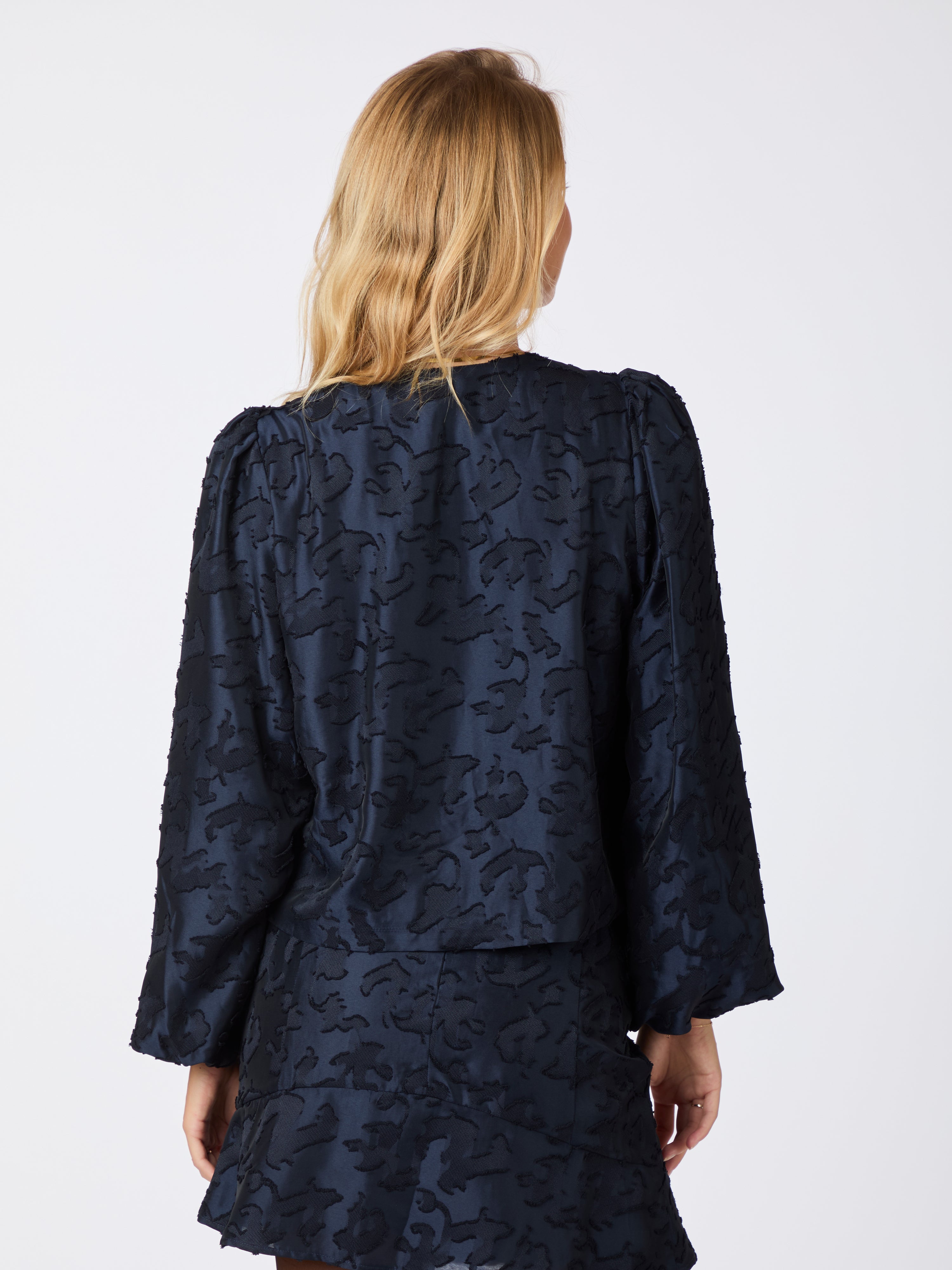 Neo Noir  Daliska Artwork bluse - Navy